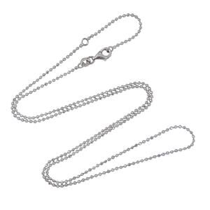 Estate Sterling Silver 925 1.4mm Bead Link Chain Necklace 19.5"-21.5"